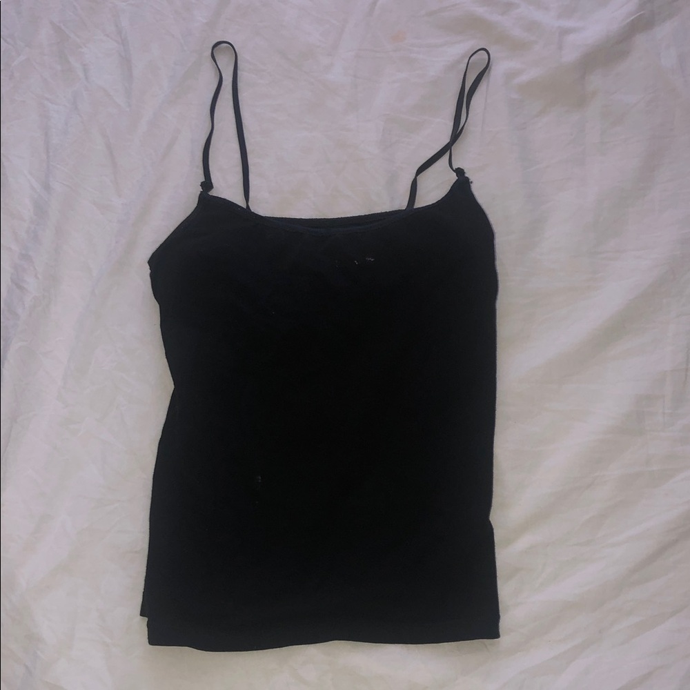 Ambiance Black Camisole Top W/ Built In Bra